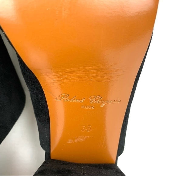 Robert Clergerie Abrice suede peep toe mules with chunky heel - Picture 10 of 15